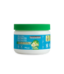 A container of Organika Electrolytes powder in Cucumber Pear flavor, with label information indicating product details and dietary claims.