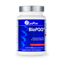 A bottle of Canprev BioPQQ supplement containing 60 Vcaps, with a predominantly blue label.