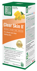 Box of Bell Clear Skin II, containing 90 softgels for promoting healthier skin.