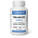 Bottle of Preferred Nutrition Vitamin D3 supplement containing 180 softgels, designed to support bone health, immune function, and overall wellness.