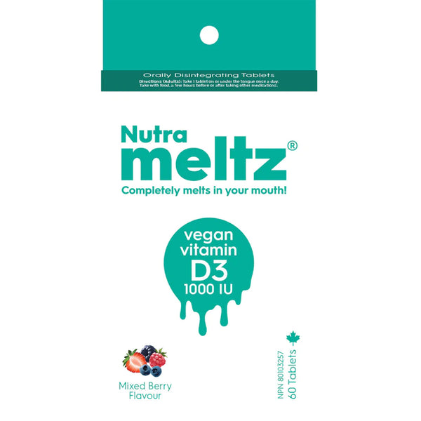 Nutrameltz Vitamin D3 1000 IU - Mixed Berry (60 Tablets)