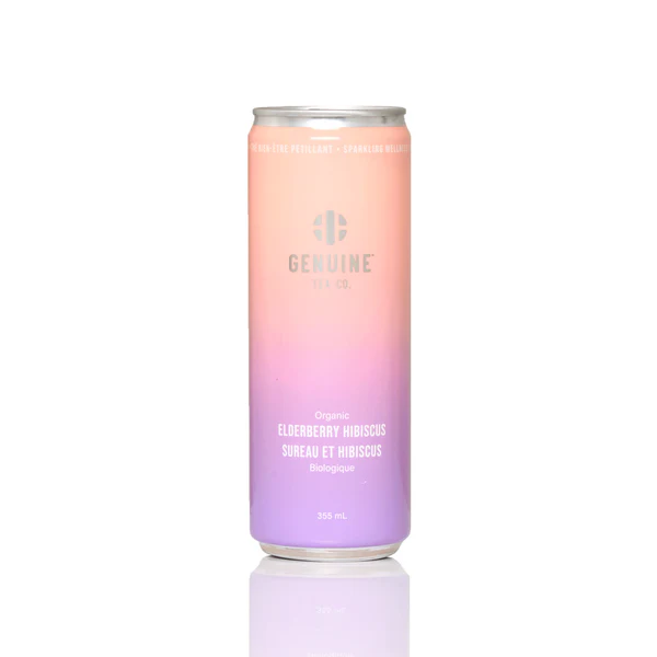 Genuine Tea Organic Elderberry Hibiscus - Sparkling Iced Tea