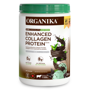 Organika Enhanced Collagen Protein - Dark Chocolate Chip Mint (252 g)