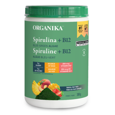 Organika Spirulina with B12 -Tropical Fruit Punch (300 g)