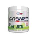 A container of EHPlabs OxyShred Non-Stim Thermogenic Fat Burner in Appletini flavor, labeled as all natural with 60 servings.