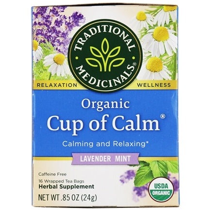 Traditional Medicinals Organic Cup of Calm Tea - Lavender Mint Leaf (16 Tea Bags)