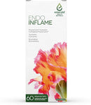 A box of Emerald Health Endo Inflame supplement softgels with a floral design on the packaging.