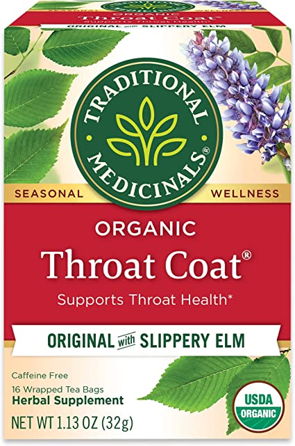 Traditional Medicinals Organic Throat Coat with Slippery Elm (16 Tea Bags)