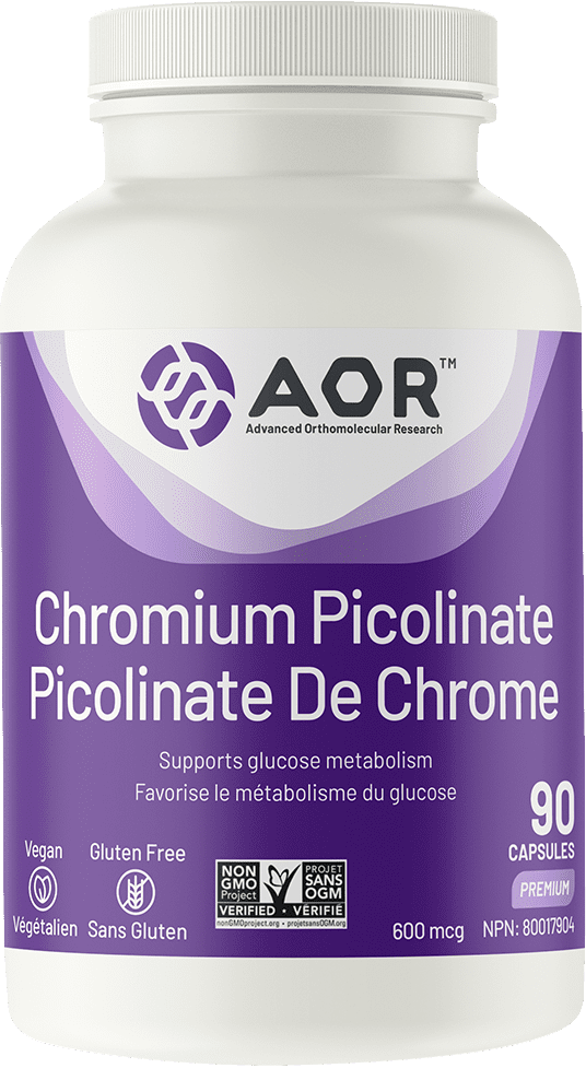 AOR Chromium Picolinate 600 mcg 90 VCaps Image 1