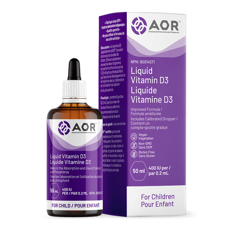 AOR Liquid Vitamin D3 For Children 400 IU 50 mL Image 1