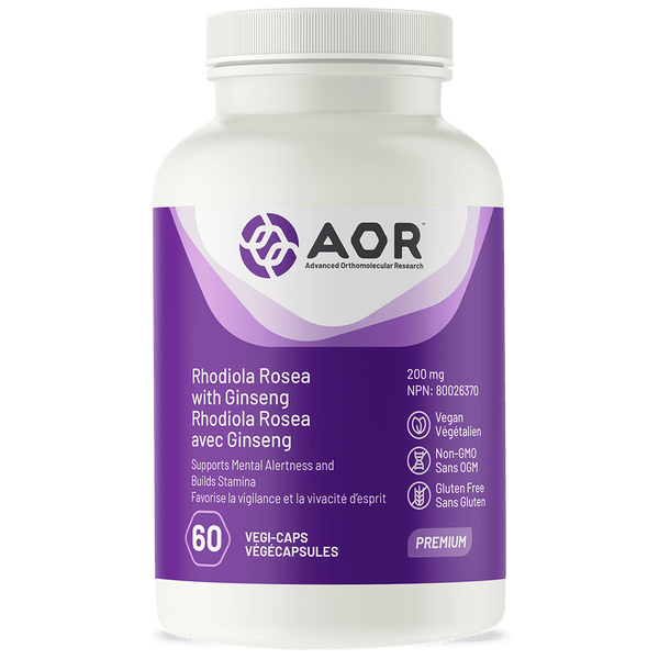 AOR Rhodiola Rosea with Ginseng 200 mg 60 VCaps Image 1
