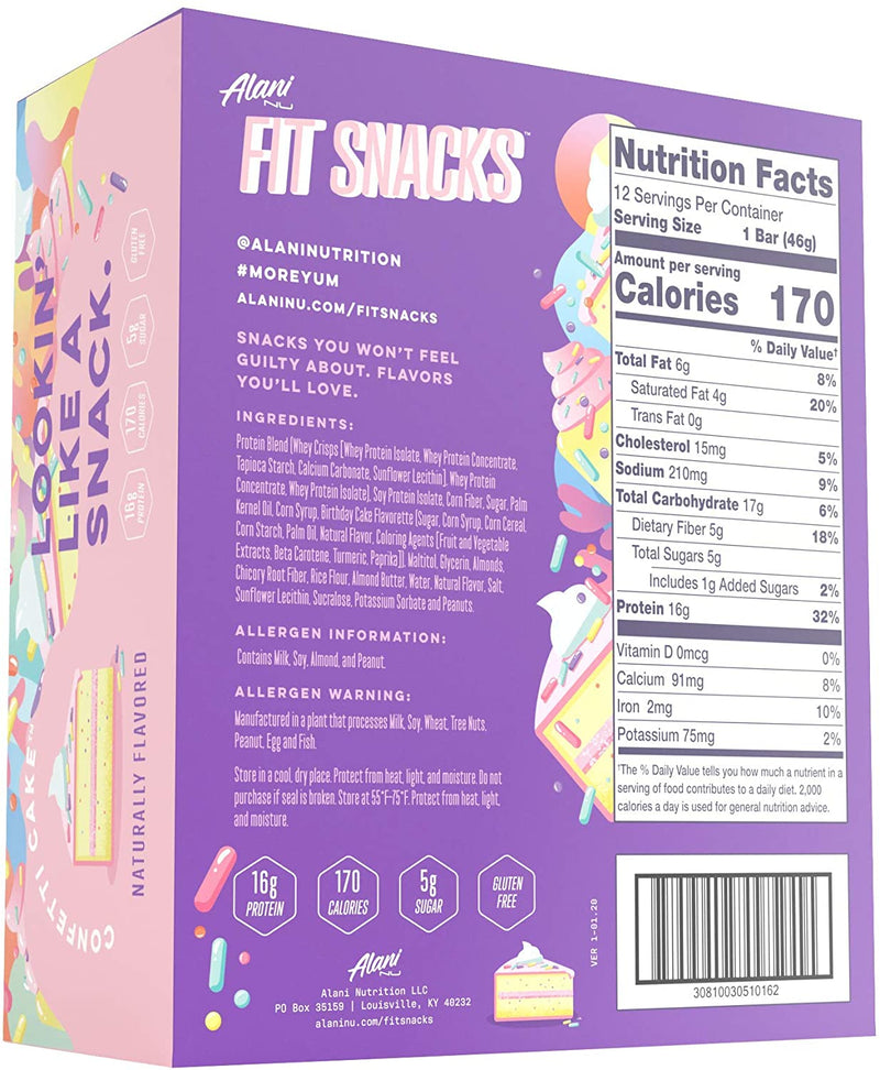 Alani Nu Fit Snacks Protein Bar - Confetti Cake Image 2