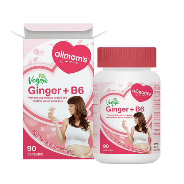 Allmom's Choice Vegan Ginger + B6 60 Capsules Image 1