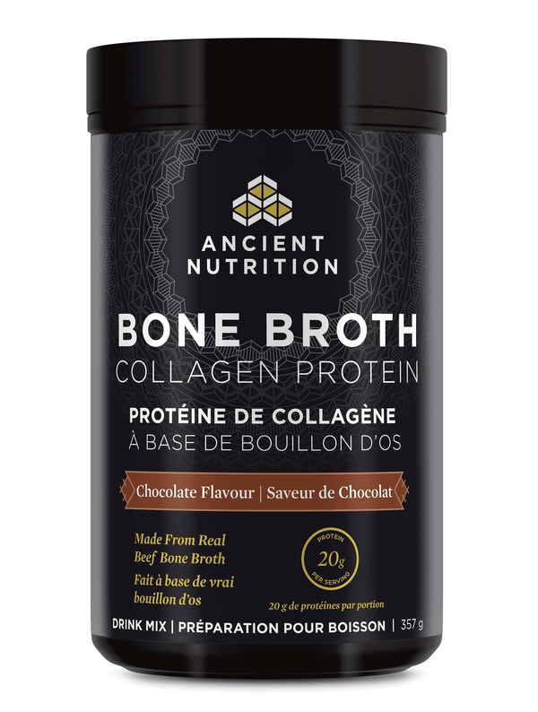 Ancient Nutrition Bone Broth Collagen Drink Mix - Chocolate 357 g Image 1