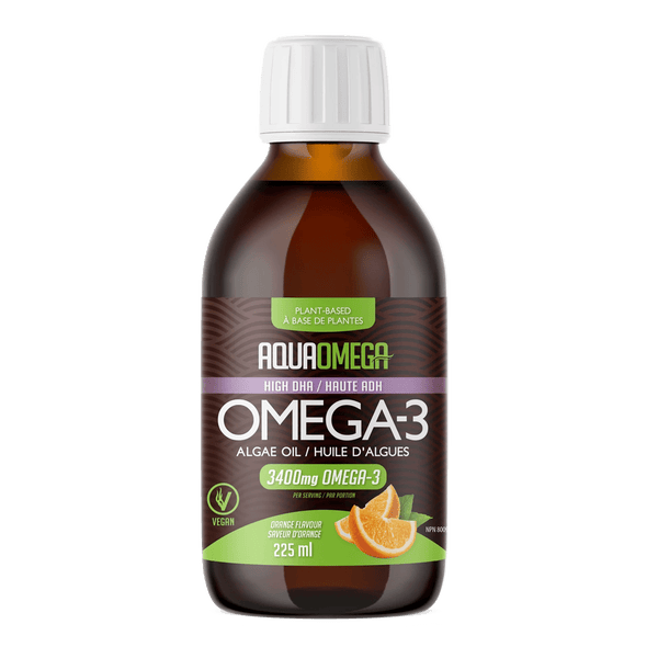 AquaOmega Plant-Based Omega 3 3400 mg - Orange 225 mL Image 1