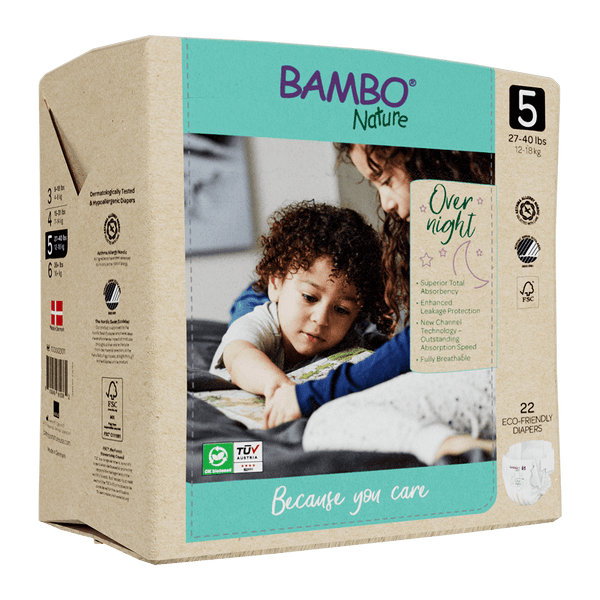 Bambo Nature Overnight Baby Diapers 12-18 kg Size 5 (22 Diapers)