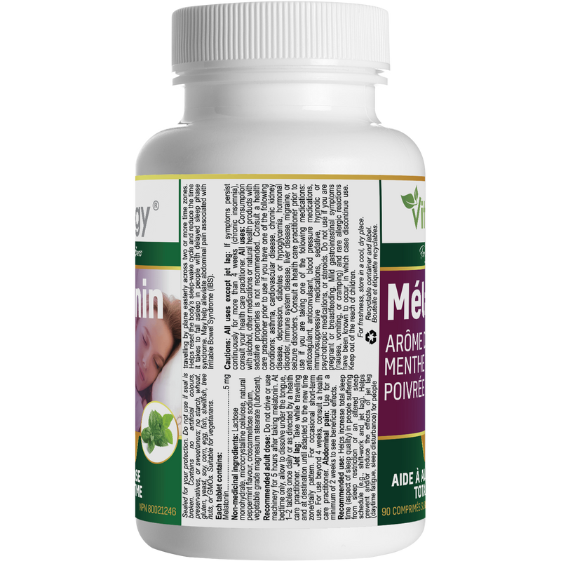 Vitanergy Melatonin 5 mg - Peppermint (90 Tablets)