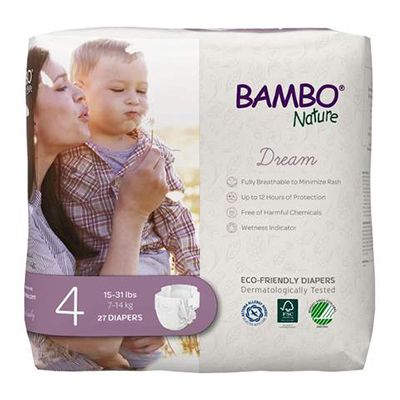 Bambo Nature Baby Diapers 7-14 kg Size 4 (27 Diapers)