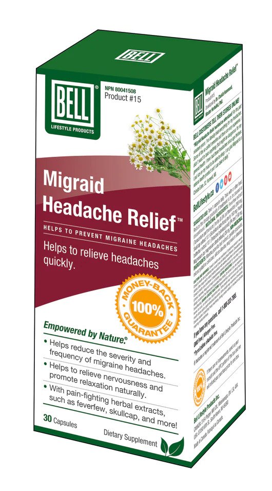 Bell #15 Migraid Headache Relief 30 Capsules Image 1