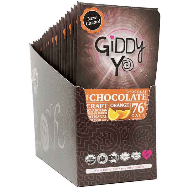 Bridgitte's Giddy Yo 76% Cacao Dark Chocolate Bars - Orange Image 1