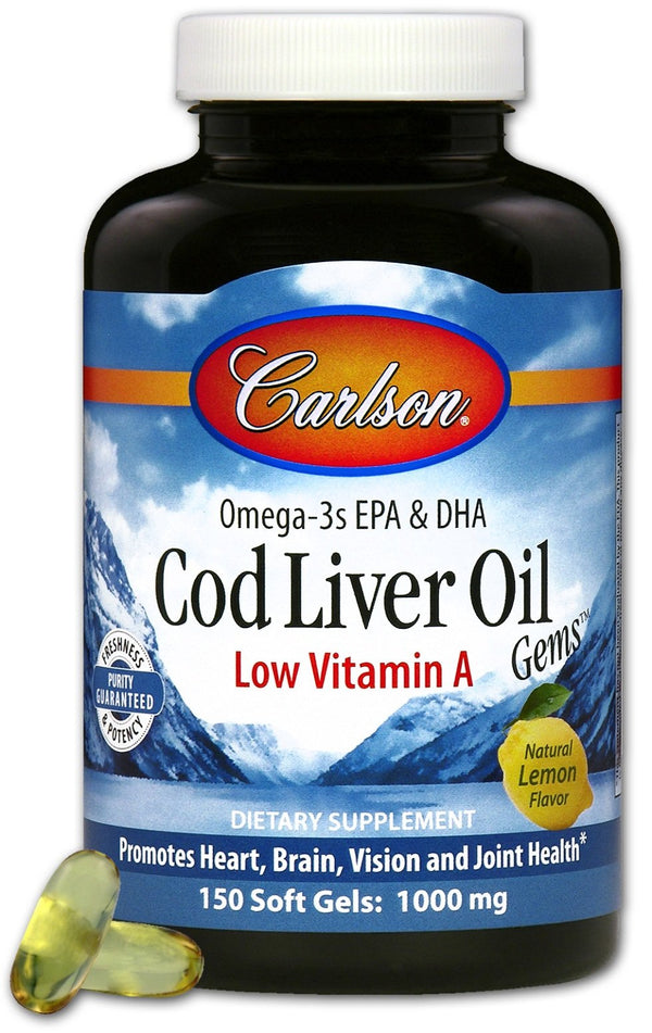 Carlson Cod Liver Oil - Lemon 150 Softgels Image 1