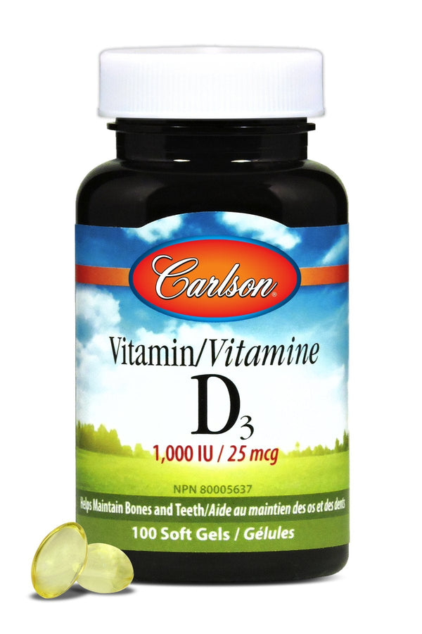 Carlson Laboratories Vitamin D3 1,000 IU Softgels Image 1