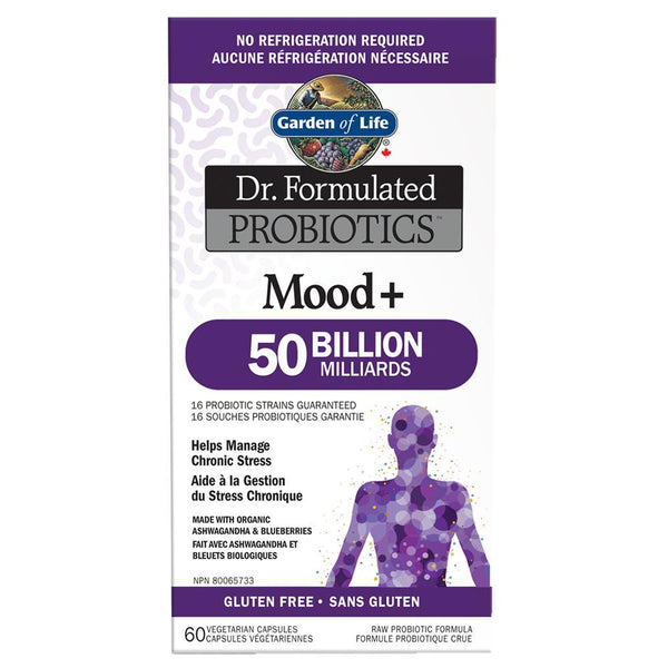 Garden of Life Dr. Formulated Probiotics Mood+ 50 Billion Shelf-Stable (60 VCaps)