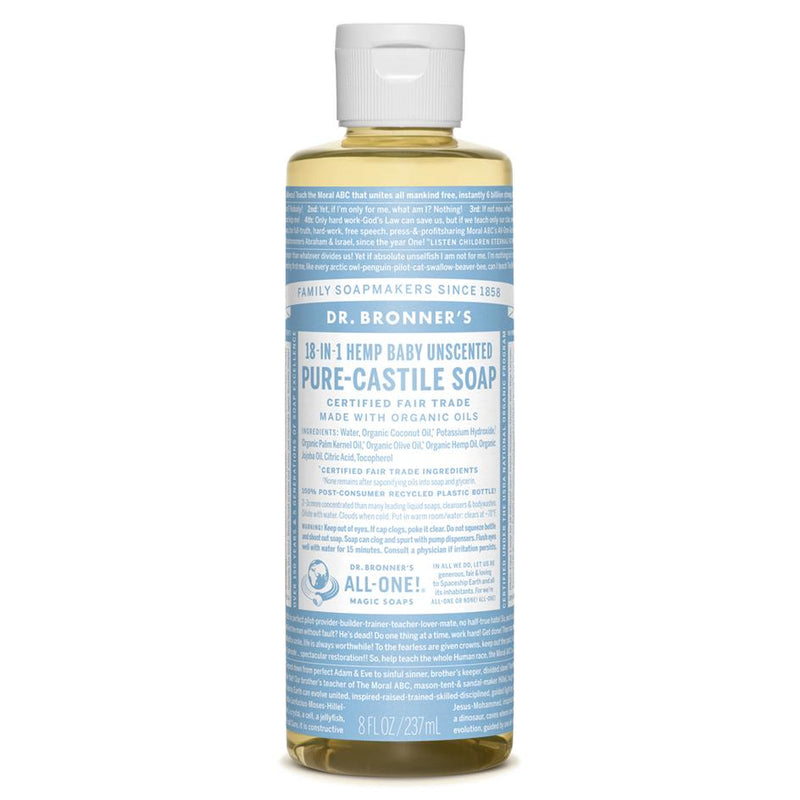 Dr. Bronner's 18-in-1 Pure-Castile Soap - Hemp Baby Unscented Image 4