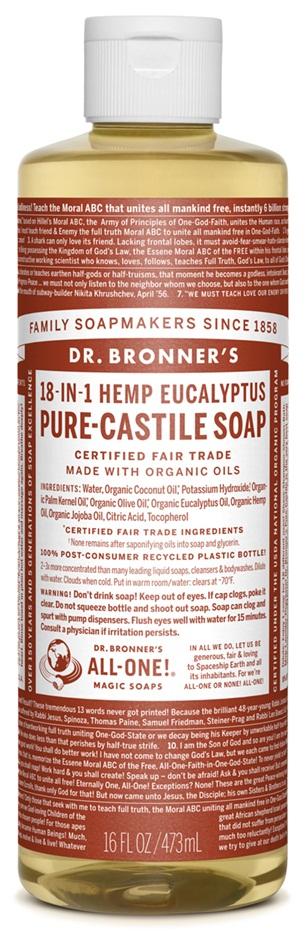 Dr. Bronner's 18-in-1 Pure-Castile Soap - Hemp Eucalyptus Image 2