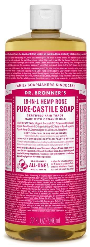 Dr. Bronner's 18-in-1 Pure-Castile Soap - Hemp Rose Image 6