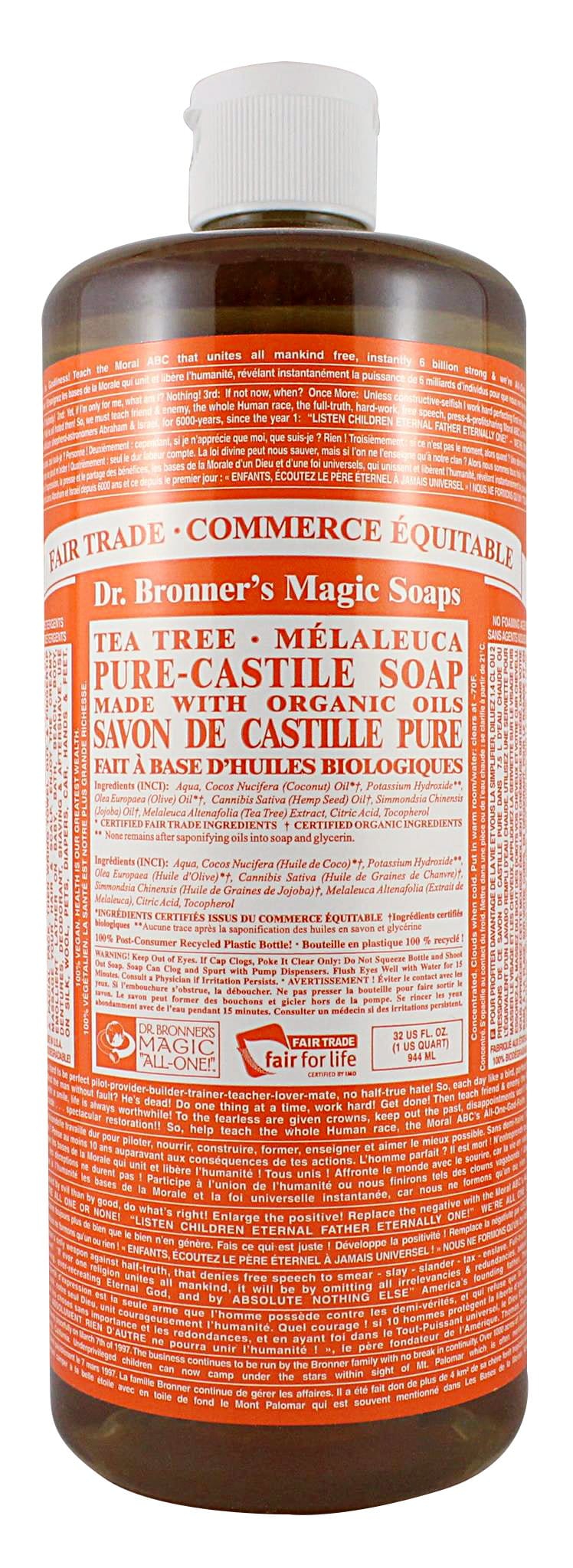 Dr. Bronner's 18-in-1 Pure-Castile Soap - Hemp Tea Tree Image 6