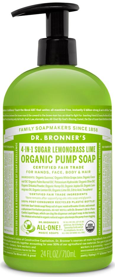 Dr. Bronner's 4-in-1 Organic Sugar Soap - Lemongrass Lime Image 1