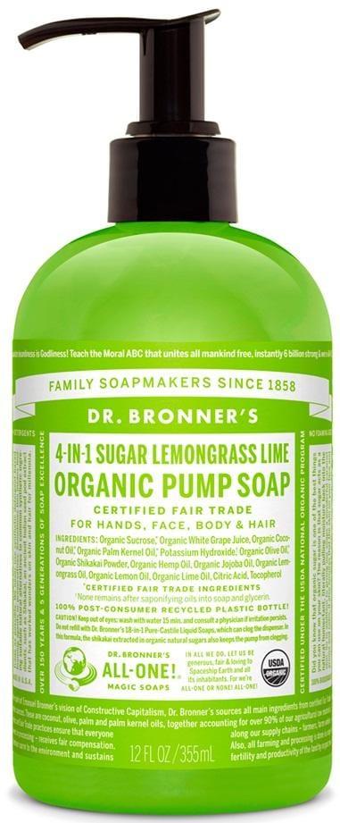Dr. Bronner's 4-in-1 Organic Sugar Soap - Lemongrass Lime Image 2