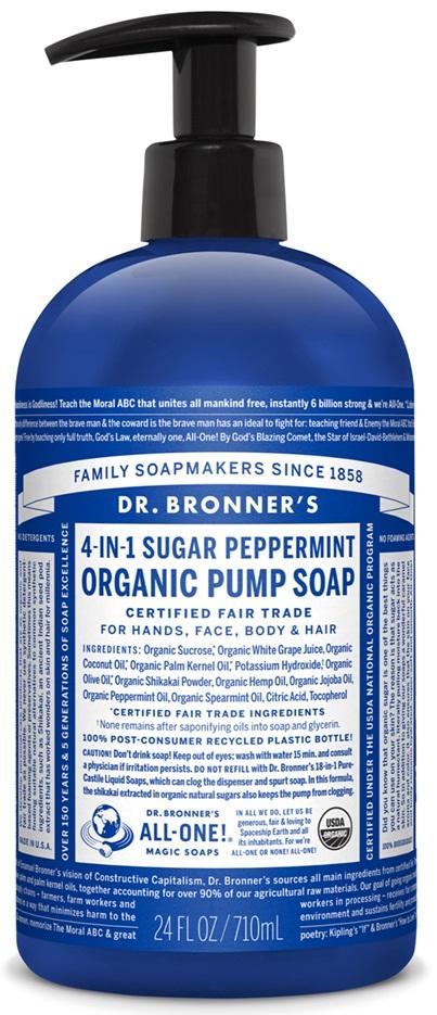 Dr. Bronner's 4-in-1 Organic Sugar Soap - Peppermint Image 1
