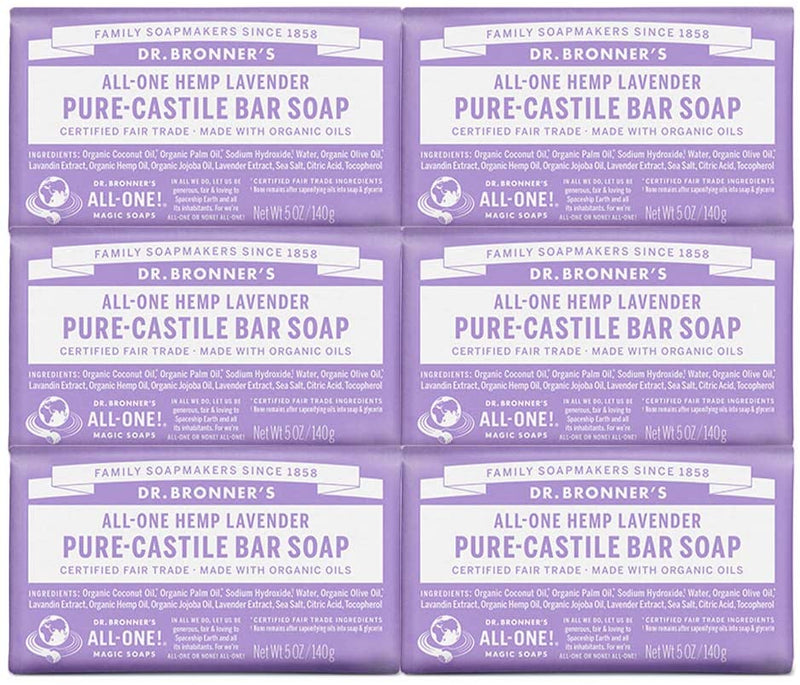 Dr. Bronner's All-One Pure-Castile Bar Soap - Hemp Lavender Image 2