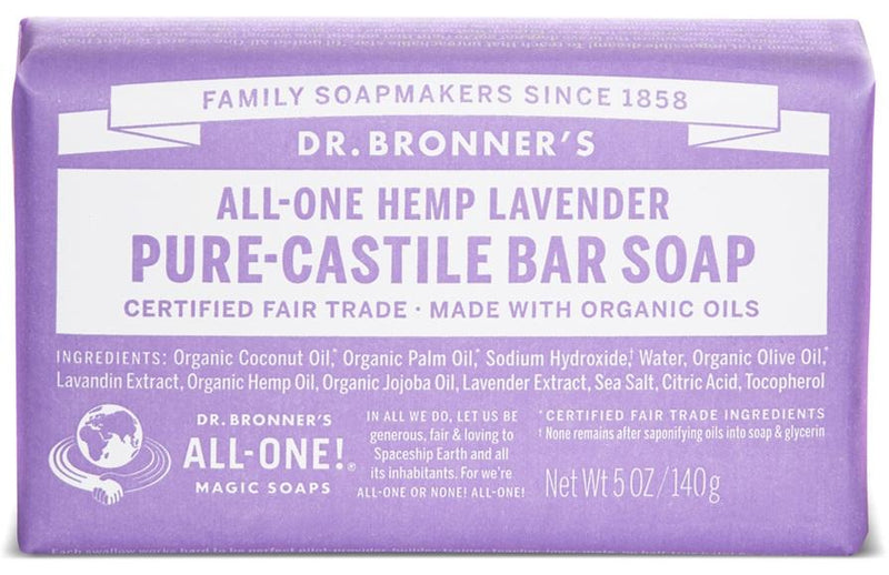 Dr. Bronner's All-One Pure-Castile Bar Soap - Hemp Lavender Image 1
