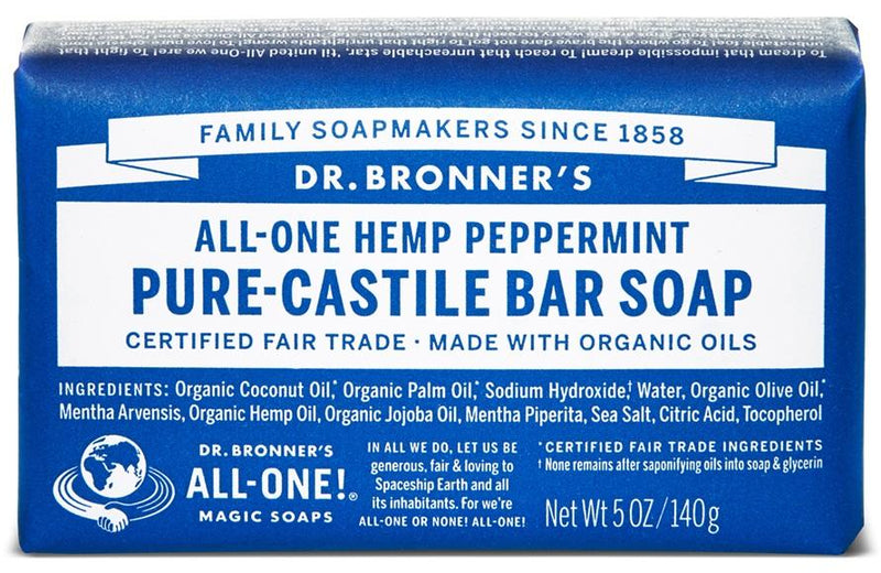 Dr. Bronner's All-One Pure-Castile Bar Soap - Peppermint Image 1
