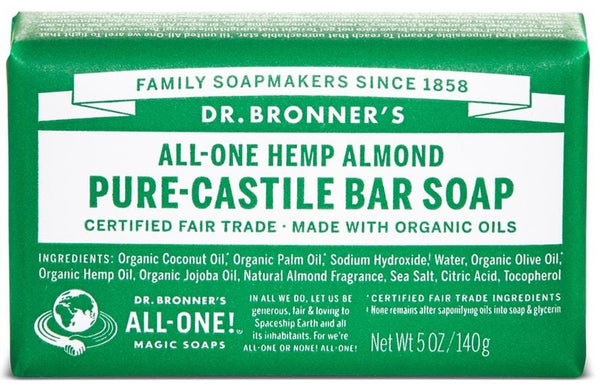 Dr. Bronner's All-One Pure-Castile Soap - Hemp Almond Single Bar Image 1