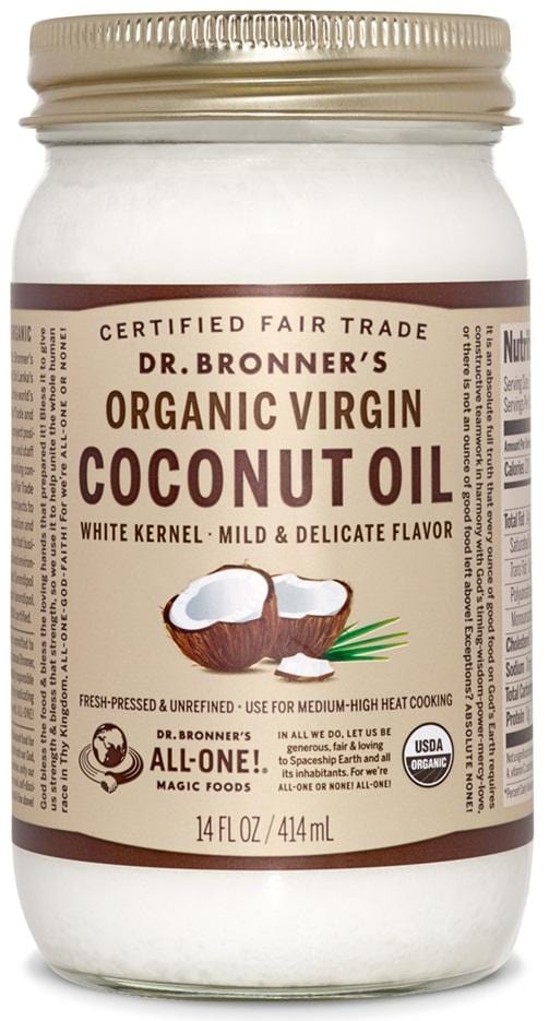 Dr. Bronner's All-One White Kernel Virgin Coconut Oil 414 mL Image 1