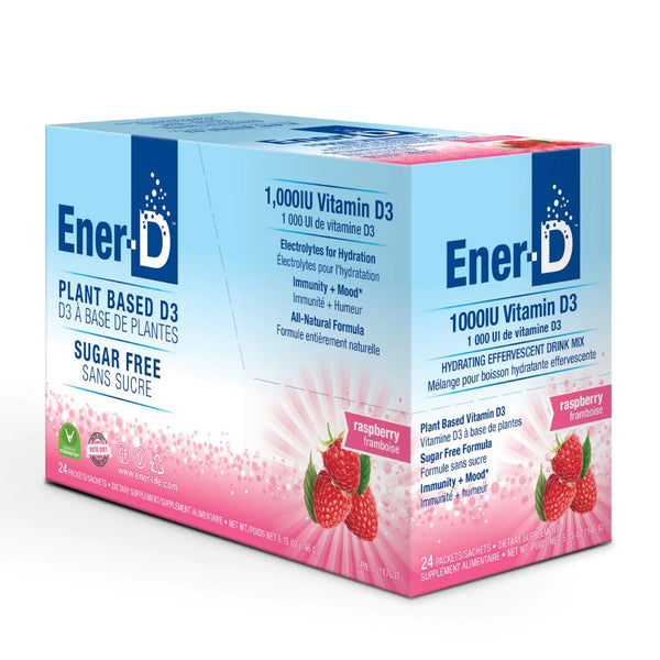 Ener-D Sugar-Free Vitamin D3 1000 mg - Raspberry (24 Packets)