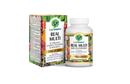 A vegetarian capsule of LeafSource Real Multi, showcasing its blend of 21 vitamins and minerals derived from 10 organic superfoods like kale, broccoli, and pumpkin seeds.