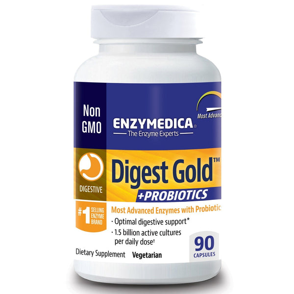 Enzymedica Digest Gold + Probiotics 1.5 Billion Active Cultures 90 Capsules Image 1