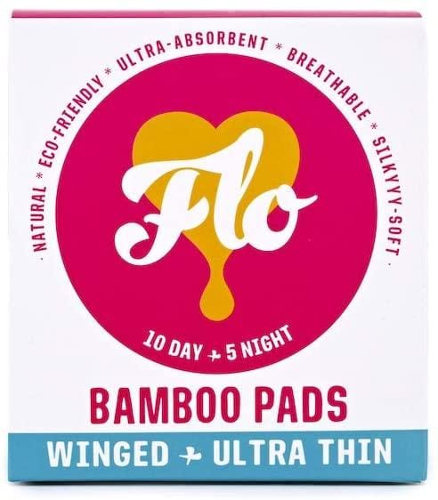FLO Bamboo Winged & Ultra Thin 10 Day + 5 Night 15 Pads Image 1