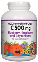Factors C Natural Fruit Chews 500 mg - Blueberry, Raspberry & Boysenberry Chewable Wafers Image 1
