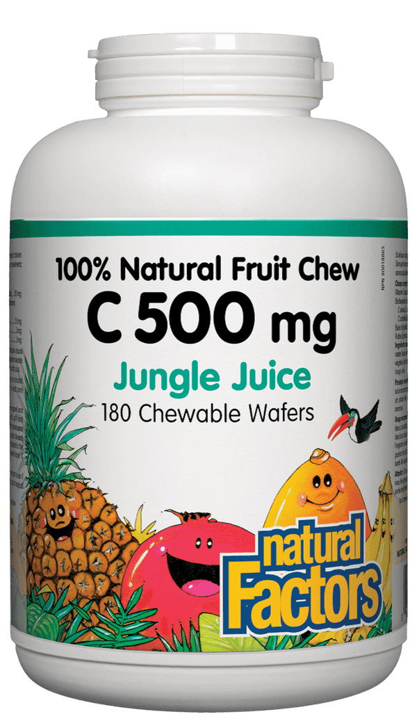 Factors C Natural Fruit Chews 500 mg - Jungle Juice Chewable Wafers Image 1