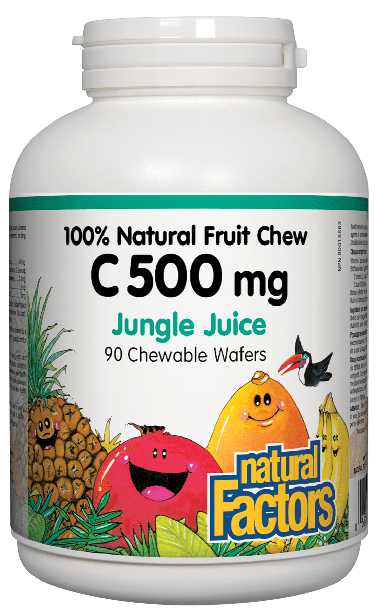 Factors C Natural Fruit Chews 500 mg - Jungle Juice Chewable Wafers Image 2
