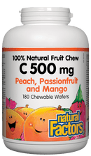 Factors C Natural Fruit Chews 500 mg - Peach, Passionfruit & Mango Chewable Wafers Image 2