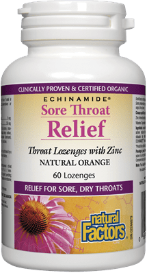 Factors Sore Throat Relief with Zinc - Natural Orange 60 Lozenges Image 1
