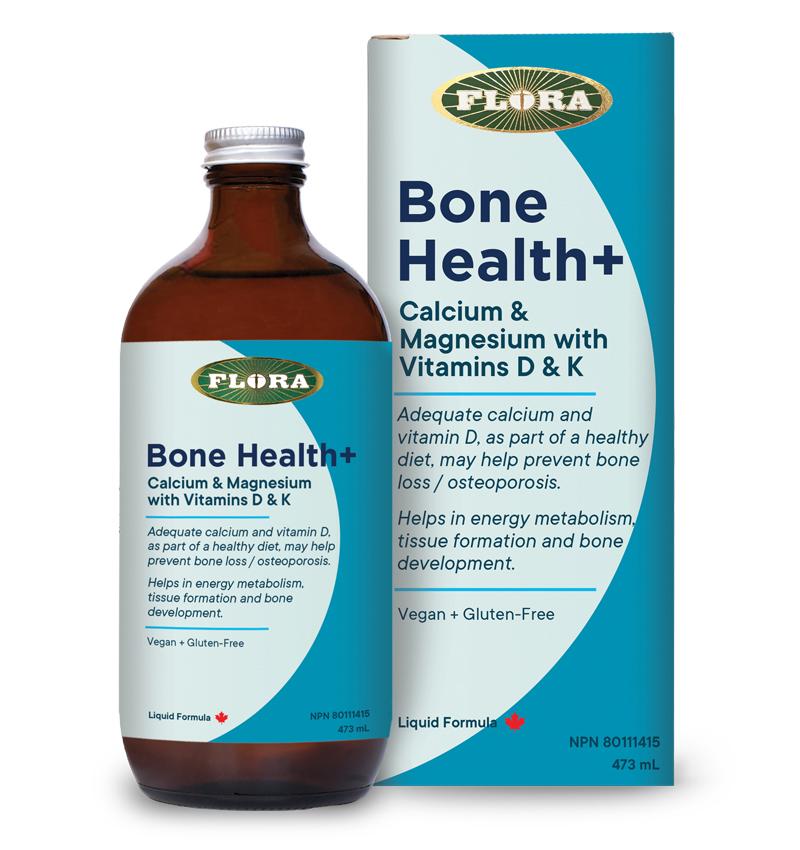 Flora Bone Health+ Calcium Magnesium with Vitamins D & K Liquid Formula Image 1