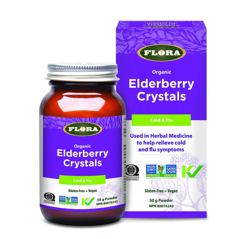 Flora Organic Elderberry Crystals Cold & Flu 50 g Image 1